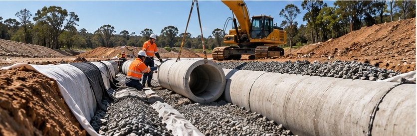 Concrete culvert and drainage construction